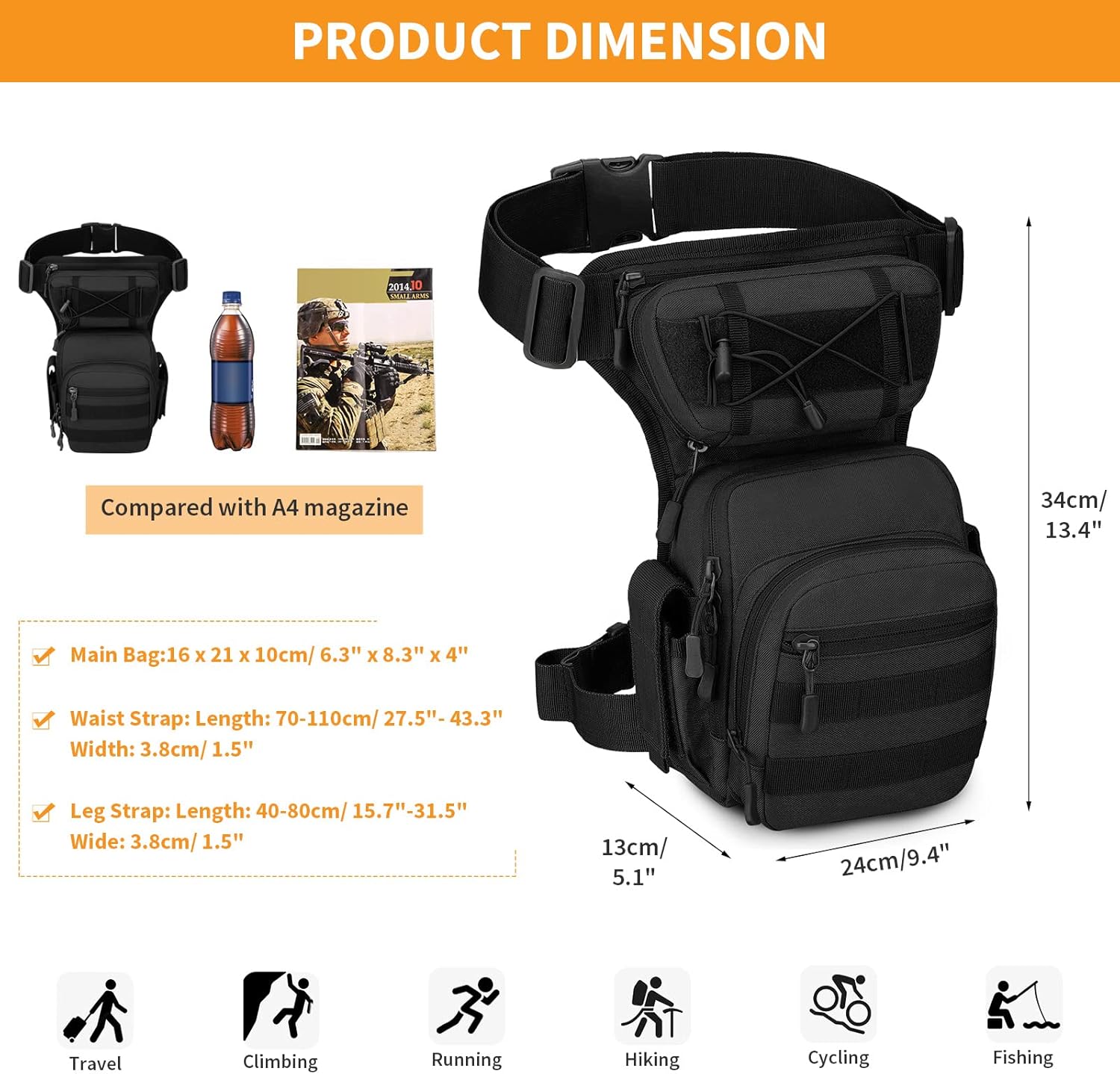 Tactical Drop Leg Bag: Metal Detecting, Cycling, Hiking Gear - Image 2