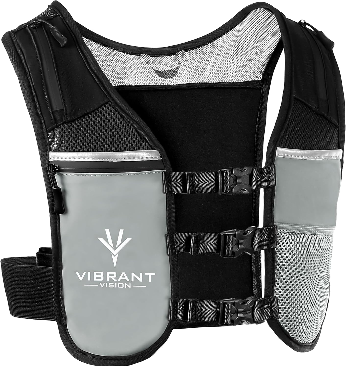 Hydration Running Vest, Lightweight & Breathable Running Vest Women & Men,Adjustable Fit Hydration Vest with Phone Holder, Reflective Design for Men & Women’s, Backpack, & Outdoor Essentials (Black)