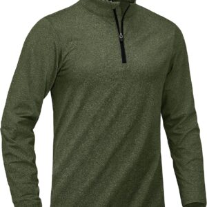 KEFITEVD Men's 1/4 Zip Pullover Fleece Lined Sweatshirt Long Sleeve Lightweight Athletic Top with Stand Collar