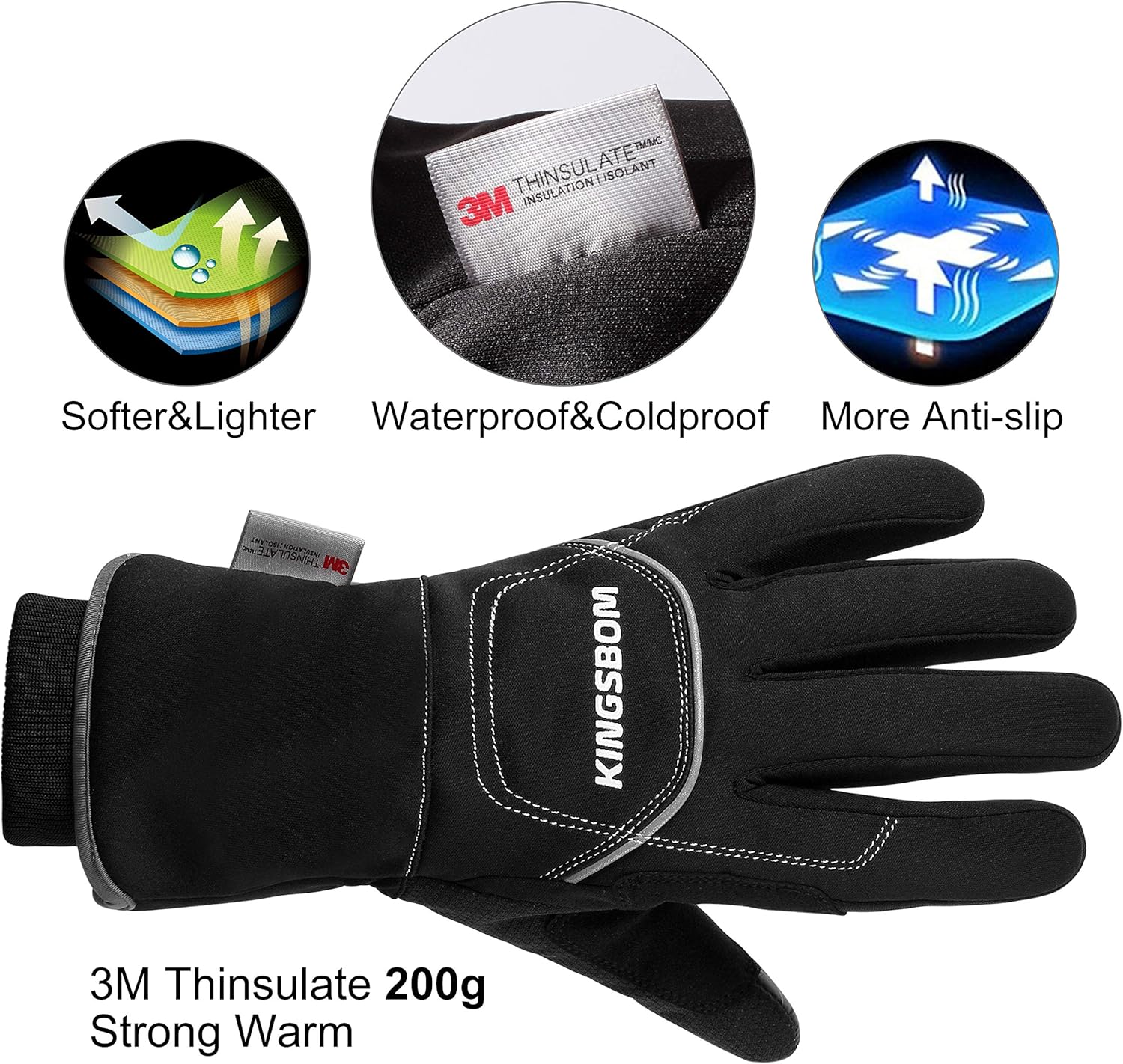 KINGSBOM Thermal Gloves: -40℉ Waterproof, Windproof, Touchscreen Warm - Image 2