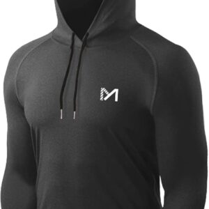MEETYOO Men’s Running Tops Shirt, Black, L