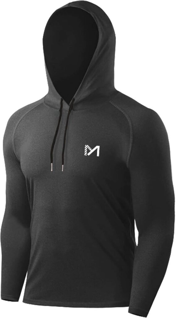 MEETYOO Men’s Running Tops Shirt, Black, L