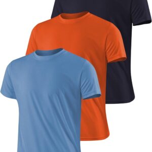 Men’s Active Quick Dry Crew Neck T Shirts | Athletic Running Gym Workout Short Sleeve Tee Tops
