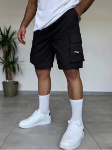 Men's Black Cargo Shorts: Lightweight, Breathable, Pockets
