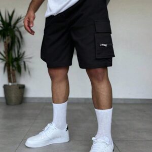 Men's Cargo Work Shorts Outdoor Hiking Lightweight Breathable with Pockets Black