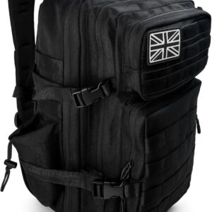 Military Tactical Backpack 45L Heavy-Duty Water-Resistant Rucksack with Webbing 6 Compartments & Padded Back Support Ideal for Hiking, Athletes, Gym, Travel, Sports, Camping & Everyday Carry