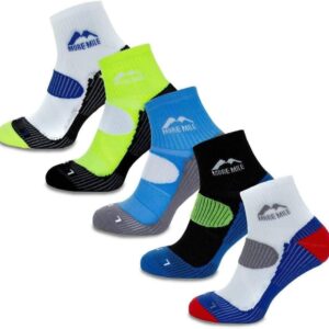 More Mile London (5 Pair Pack) Mens Cushioned Running Socks