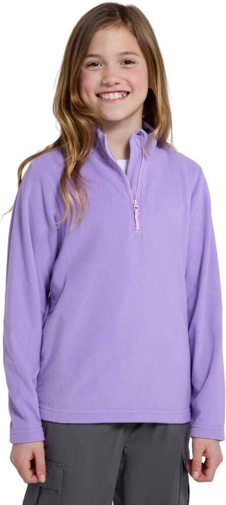 Mountain Warehouse Camber Kids Coral Fleece Top - Lightweight, Quick Drying, Breathable Sweatshirt for Outdoor Activities - Unisex, Suitable for Winter Layering