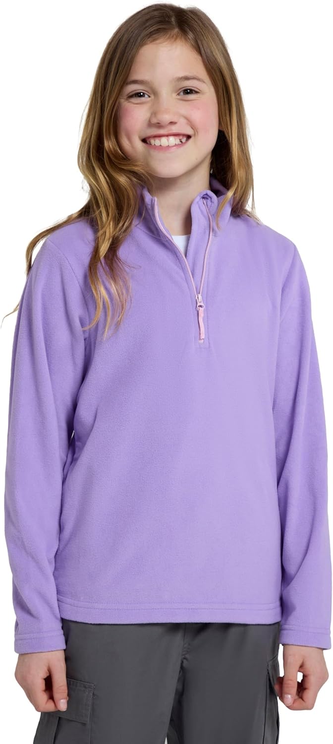 Mountain Warehouse Camber Kids Coral Fleece Top - Lightweight, Quick Drying, Breathable Sweatshirt for Outdoor Activities - Unisex, Suitable for Winter Layering
