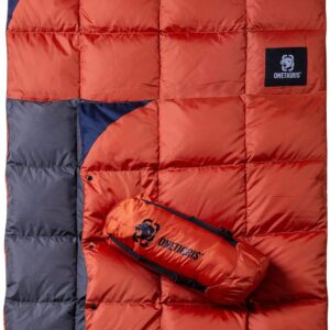 OneTigris Down Camping Blanket for Cold Weather Packable Puffy Backpacking Lightweight Quilt Hiking Gardening Travel Beach Picnic