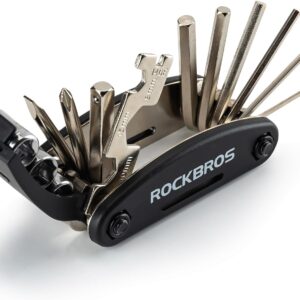 ROCKBROS Bicycle Repair Tool Bike Pocket Multi Function Folding Tool 16 in 1 Black