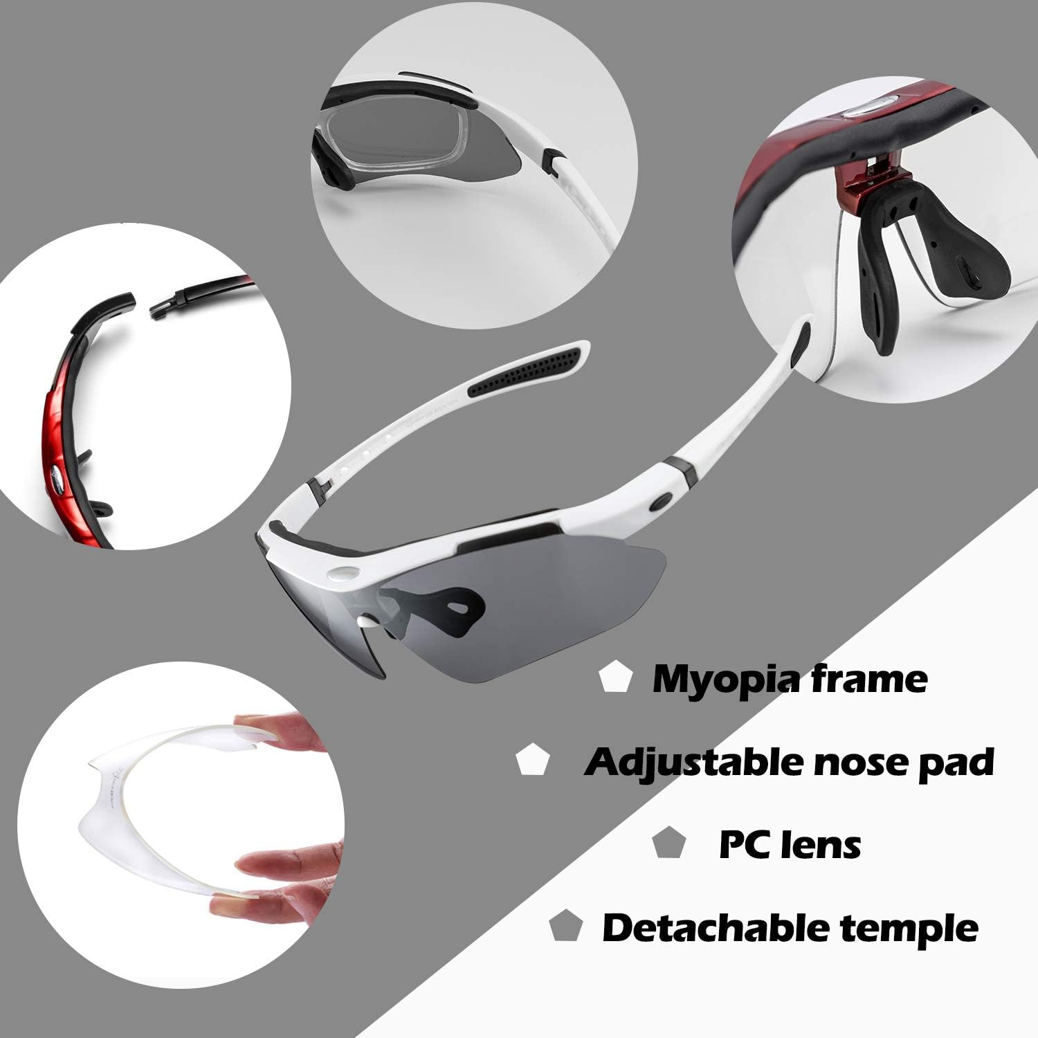 ROCKBROS Polarized Cycling Sunglasses: 5 Lenses, UV Protect, Unbreakable - Image 2