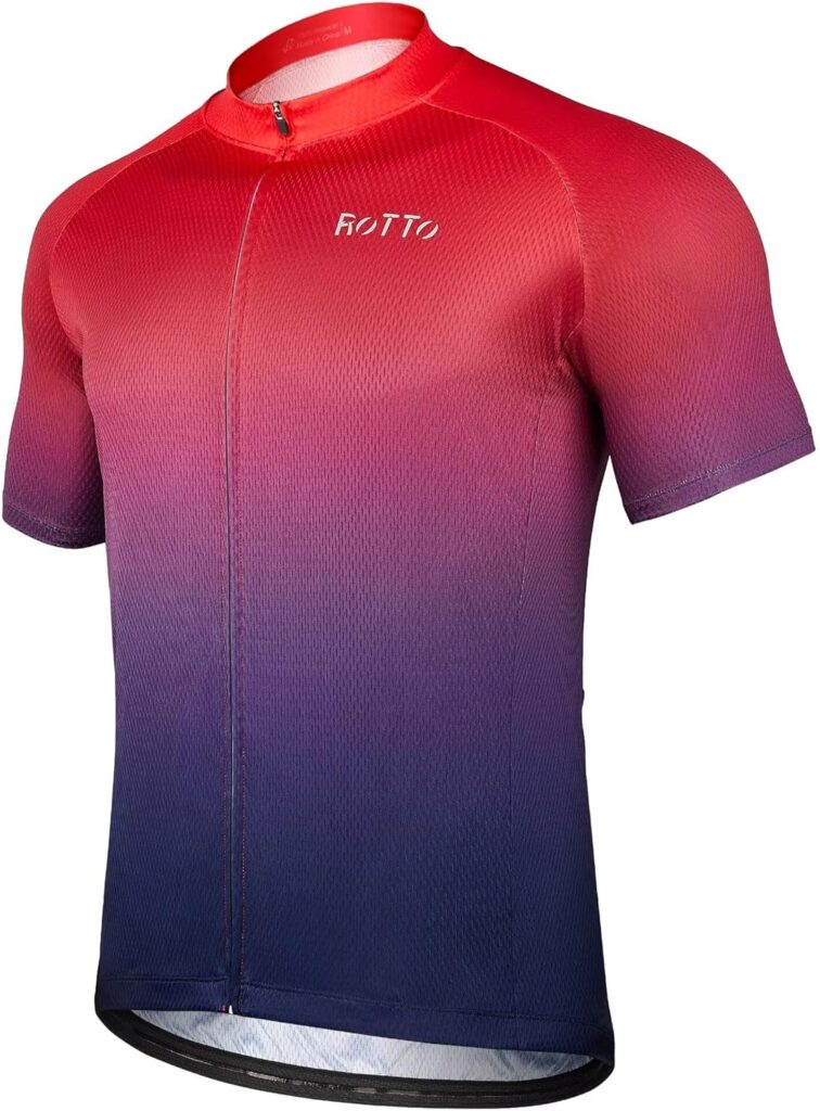 ROTTO Cycling Jersey Mens Short Sleeve Cycle Top Bike Shirt Gradient Color Series