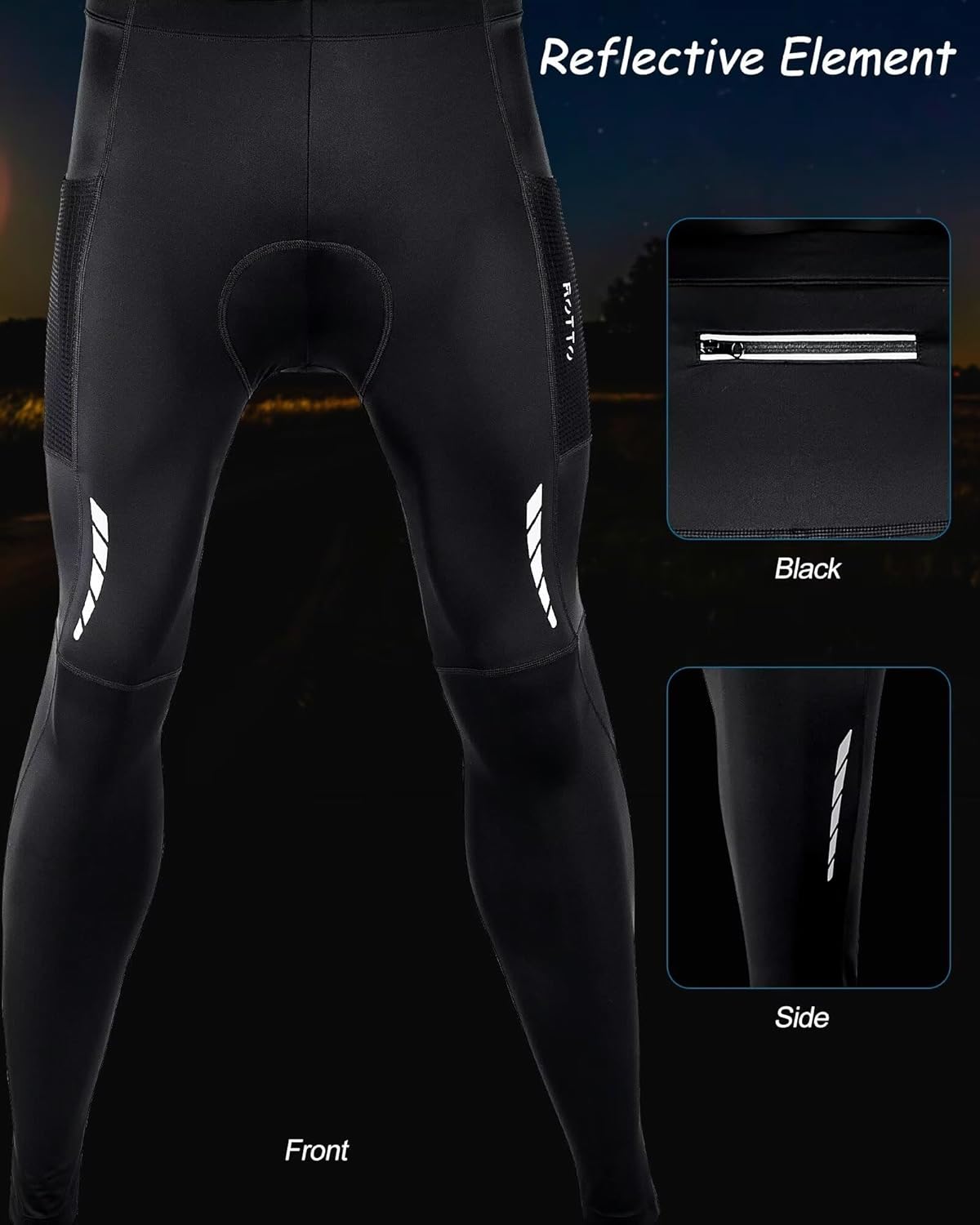 ROTTO Padded/No-Pad Cycling Leggings: Comfort & Pockets - Image 2