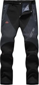 Rdruko Men's Waterproof Fleece-Lined Ski Pants - Warm Hiking Gear