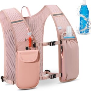 Running Vest for Men Women Lightweight Reflective Running Backpack Hydration Vest Pack with 500ml Water Bottle for Marathons Trail Running Cycling Hiking