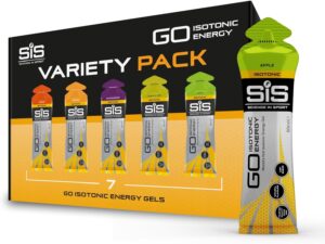SIS GO Isotonic Energy Gels: 22g Carbs, Low Sugar, Assorted Flavors (7 Pack)