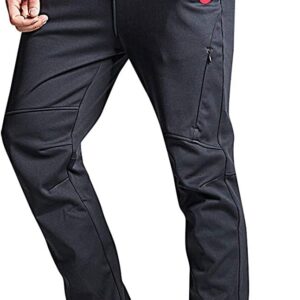 Souke Sports Men's Winter Cycling Trousers Outdoor Sport Pants Windproof Hiking Trousers with Zip Pockets for Fitness Camping Climbing Running and Skiing