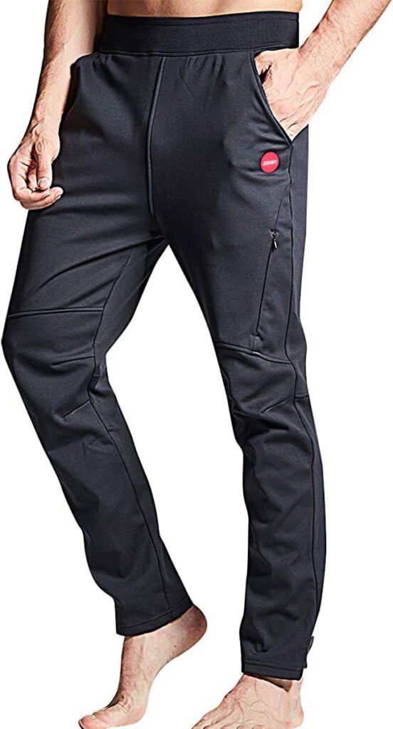 Souke Sports Men's Winter Cycling Trousers Outdoor Sport Pants Windproof Hiking Trousers with Zip Pockets for Fitness Camping Climbing Running and Skiing