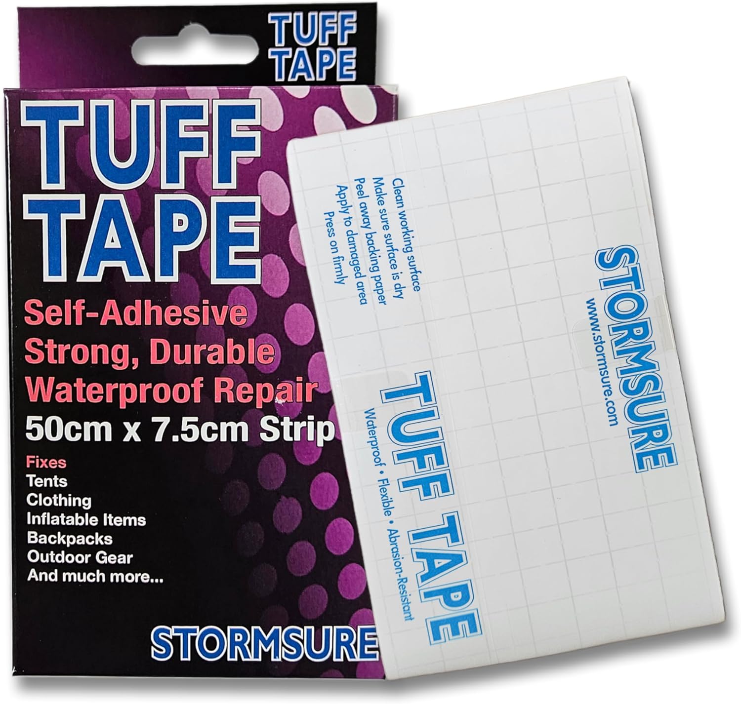 Stormsure TUFF Tape Repair 0.5m - Outdoor Clothing Repairs, Self-Adhesive, Waterproof, Flexible Patches