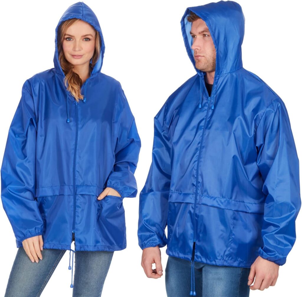 Style It Up Hooded Raincoat Kagools Jacket - Unisex Adult Men and Women - Water-Resistant, Breathable, Lightweight - Ideal for Spring, Summer and Travel - [Multiple Options] - [Numeric]