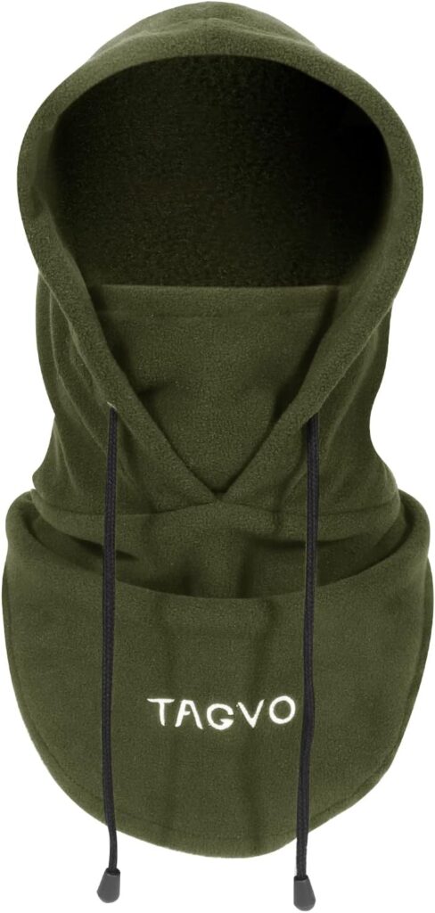 TAGVO Winter Thermal Fleece Balaclavas, Soft & Warm Adjustable Hood Hat Skiing Face Cover Face Mask Neck Warmer Snood Neck Gaiter for Running Skiing Cycling Motorbikes Hiking- Men & Women