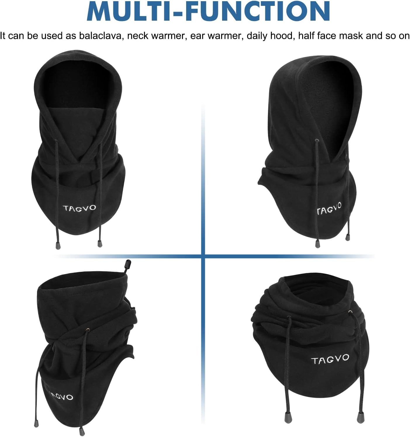 TAGVO Warm Fleece Balaclava: Ski, Hike, Ride Face Mask - Image 2