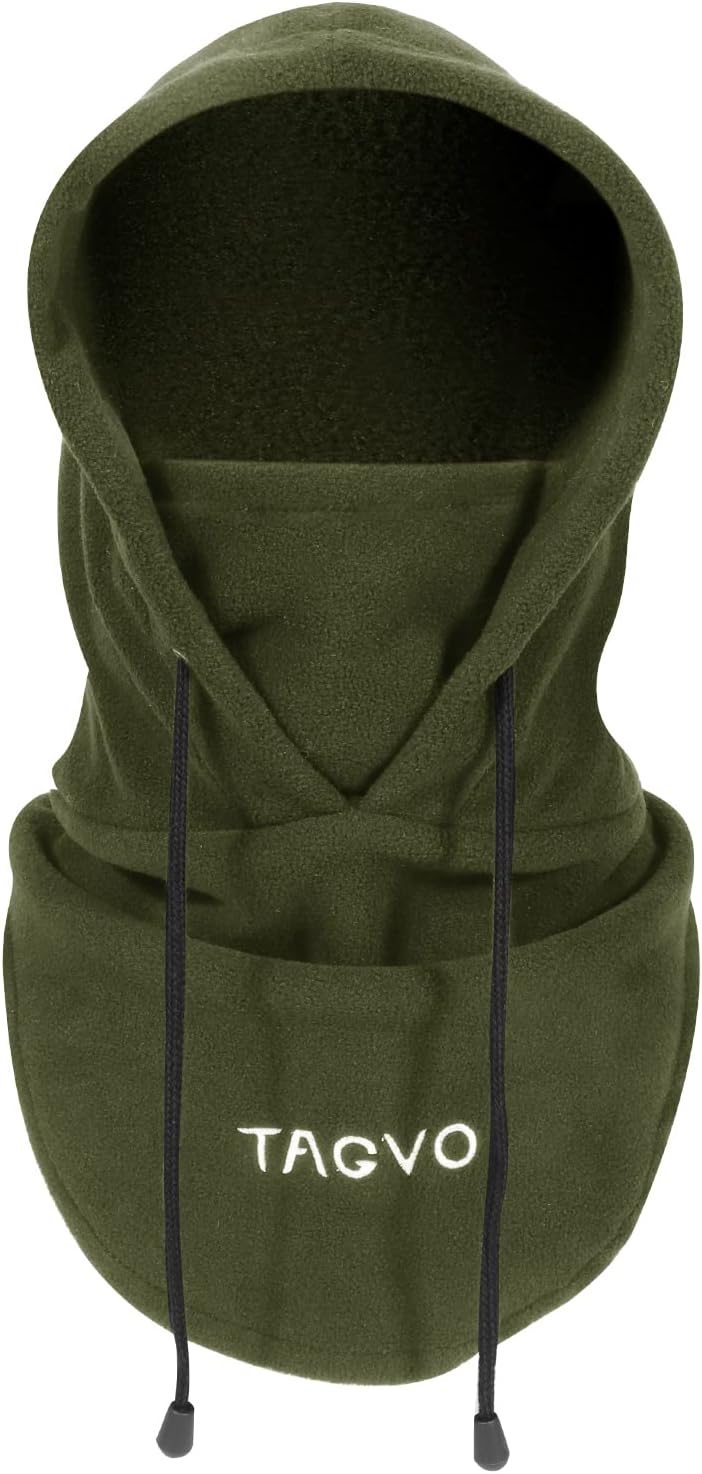 TAGVO Winter Thermal Fleece Balaclavas, Soft & Warm Adjustable Hood Hat Skiing Face Cover Face Mask Neck Warmer Snood Neck Gaiter for Running Skiing Cycling Motorbikes Hiking- Men & Women