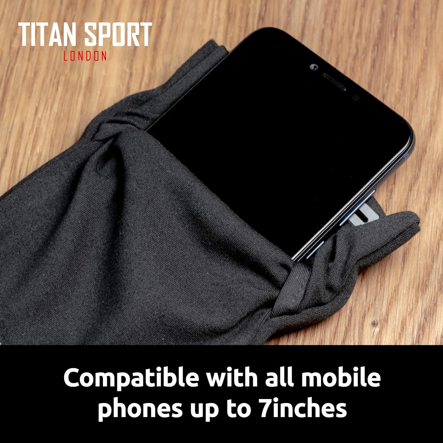 Titan Sport Armband: Universal Phone Holder, 7" Max, Black - Image 2