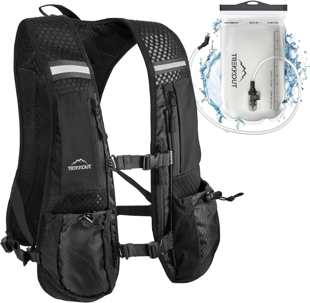 TREKKOUT Adjustable Running Vest for Men & Women | Ultra-Light 5L Hydration Pack | Perfect for Trail Running, Cycling, Hiking & Marathons