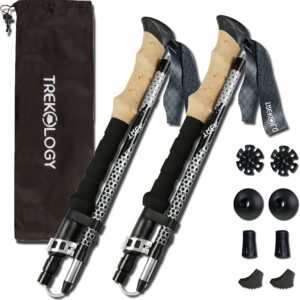 TREKOLOGY Walking Poles Women TREK-Z, Nordic Walking Poles for Men, Hiking Sticks for Men, Nordic Walking Sticks for Hiking Poles for Women Trekking Poles for Women Foldable Walking Stick Hiking Gear