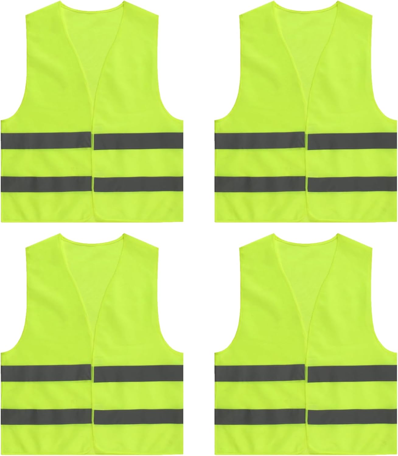 Tweozek 4Pcs Hi Vis Vests,High Vis Vest Reflective Hivisible Vest Night Workwear High Visibility Reflective Safety Vests Waistcoats Jacket for Traffic Work,Running