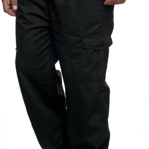 VANVENE Mens Cargo Work Trousers Lightweight Cotton Casual Jogger Elastic Waist Drawstring Outdoor Pants with Pockets