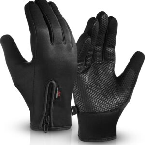 WESTWOOD FOX WFX Cycling Gloves Touchscreen Thermal Running Gloves Black Winter Gloves Warm Windproof Non-slip Fleece Lining Bike Gloves Warm Gloves for Men Women