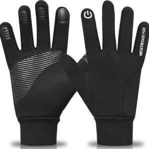 WESTWOOD FOX Winter Cycling Gloves Touchscreen Gloves Windproof Men Women Thermal Non-slip Running Gloves Warm Fleece Lining for Hiking Driving Climbing Riding Skiing