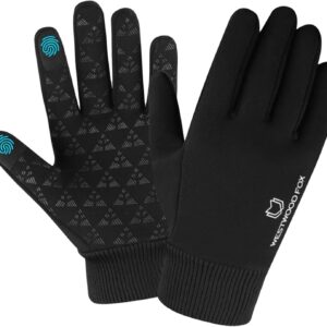WESTWOOD FOX Winter Gloves Touchscreen Slightly Waterproof Thermal Warm Thinsulate Anti slip Running Cycling Gloves windproof Glove with elastic cuffs for Men women