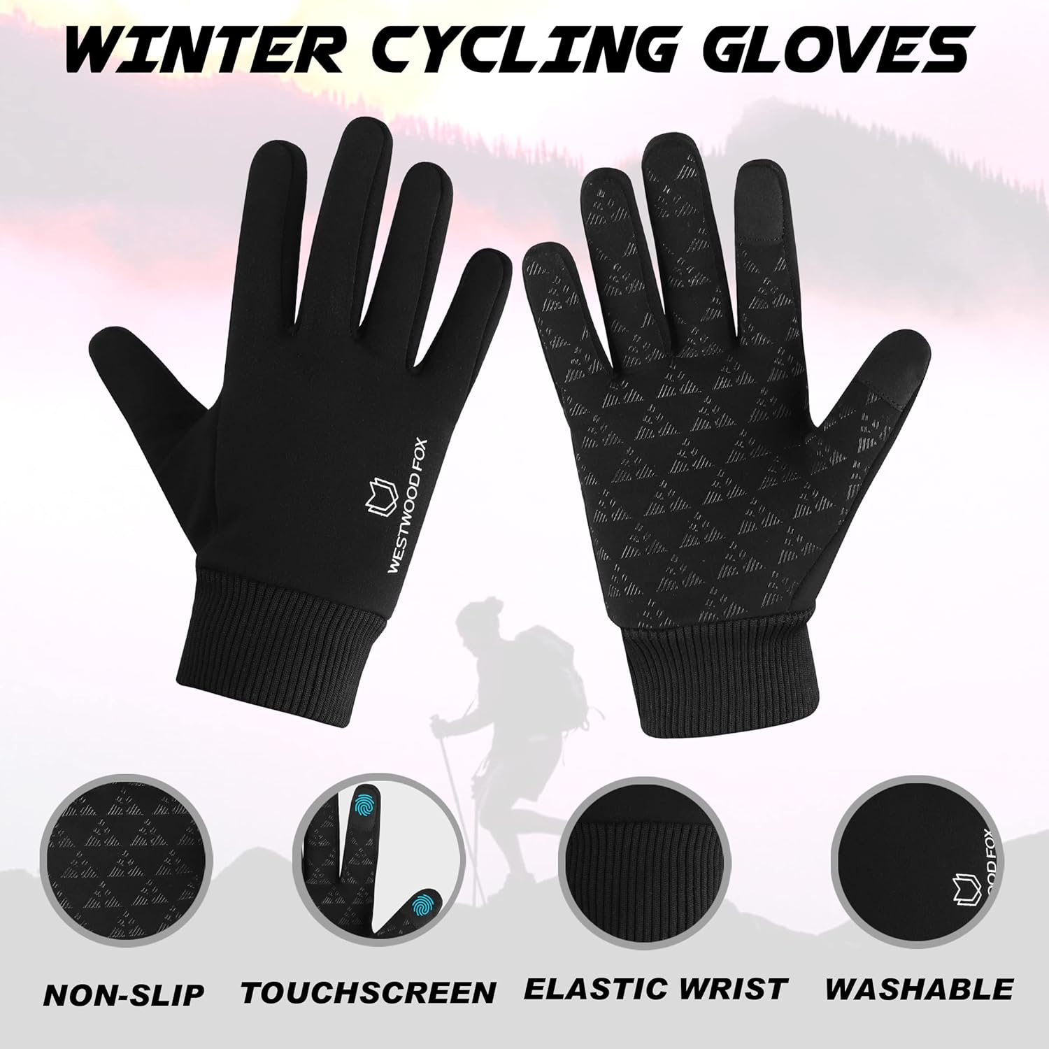 Westwood Fox Thermal Winter Gloves: Touchscreen, Waterproof, Windproof - Image 2