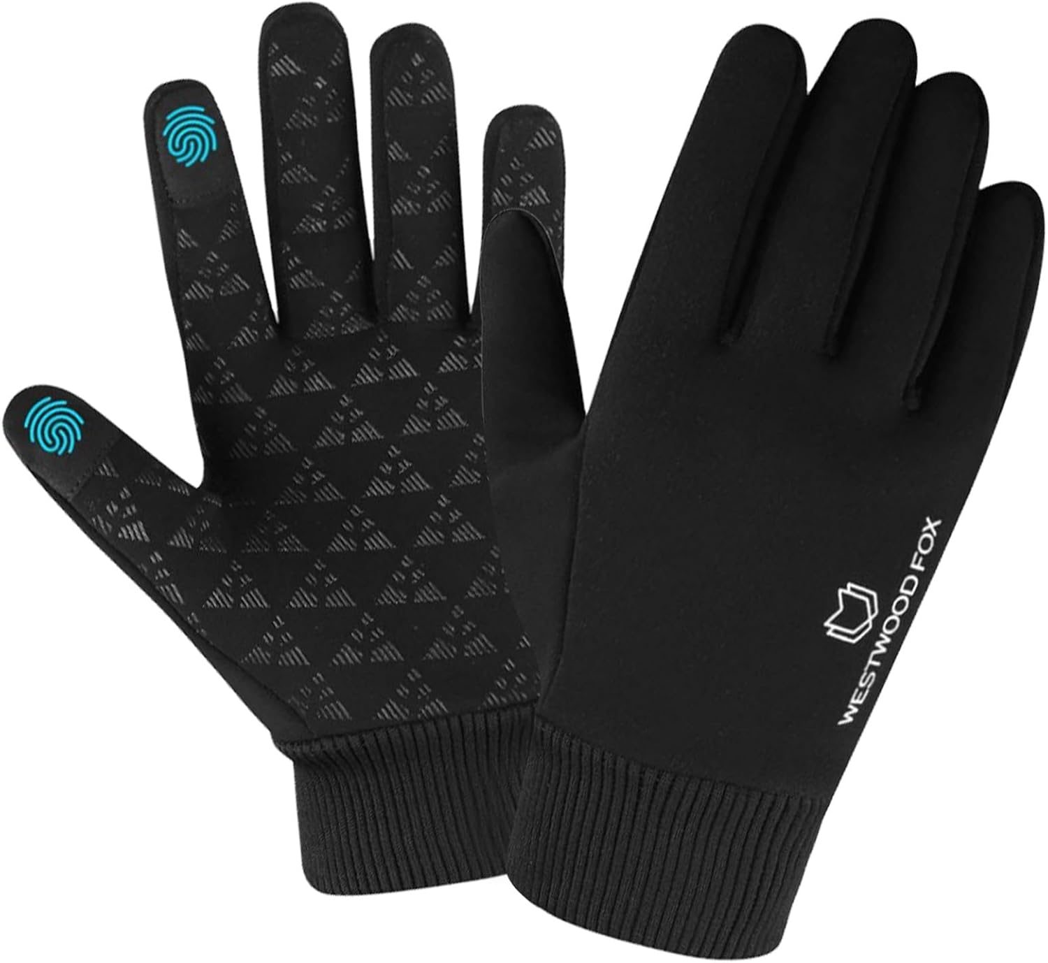 WESTWOOD FOX Winter Gloves Touchscreen Slightly Waterproof Thermal Warm Thinsulate Anti slip Running Cycling Gloves windproof Glove with elastic cuffs for Men women