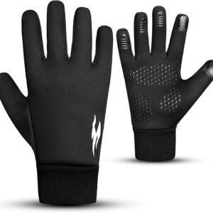 WESTWOOD FOX Winter Thermal Gloves Windproof Running Gloves Touch Screen Warm Anti Slip Silicone Cycling Gloves for Men Women,Elastic Cuff for Driving