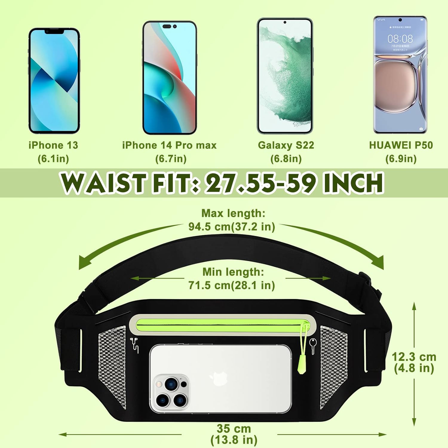 Winzwon Sweatproof Running Belt: Hands-Free Phone Holder for Active Life - Image 2