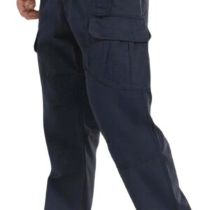 Work Cargo Trousers for Men Lightweight Rip-Stop Combat Pants Elasticated Waist Military Tactical Airsoft Clothing with Multi-Pocket for Outdoor Hiking Trousers