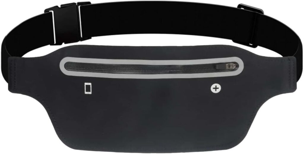 YITORMAN Slim Running Belt,Running Waist Packs,Running Band for iPhone,Waist Bag for Workout Jogging,Walking,Travel Money Belt Running Gift Gear Accessories (Black)