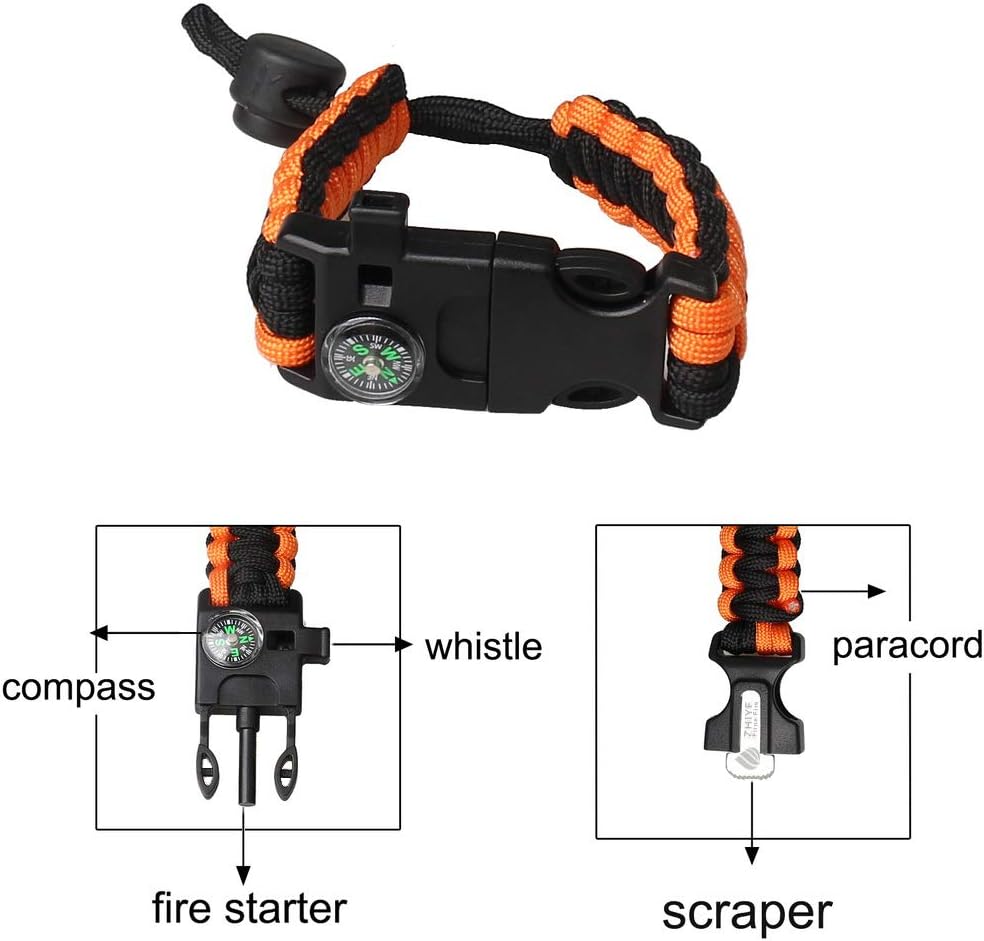 2pk Survival Bracelet: Flint, Compass, Whistle - Adventure Ready - Image 2