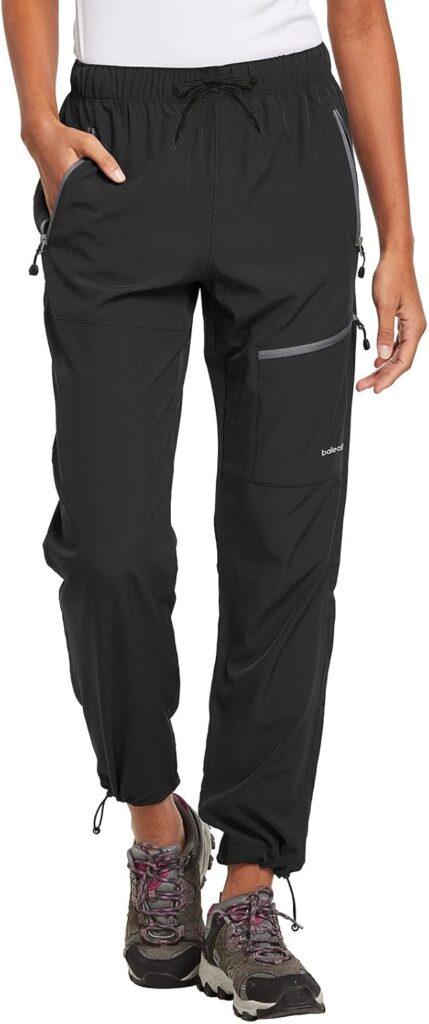 baleaf Hiking Cargo Trousers Womens Lightweight Quick Dry Water-Resistant Walking Pants with Zip Pockets UPF 50+ UV Protection