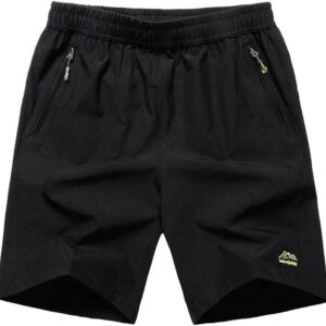 donhobo Men's Outdoor Breather Quick Dry Lightweight Sports Shorts Zipper Pockets