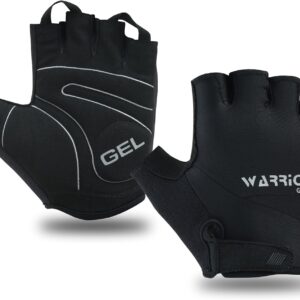 warrior gears Half-Finger Cycling Gloves - Lightweight Bicycle gloves - Anti-Slip Grip & Breathable, Gel-Padded for Shock Absorption Gloves for Men’s